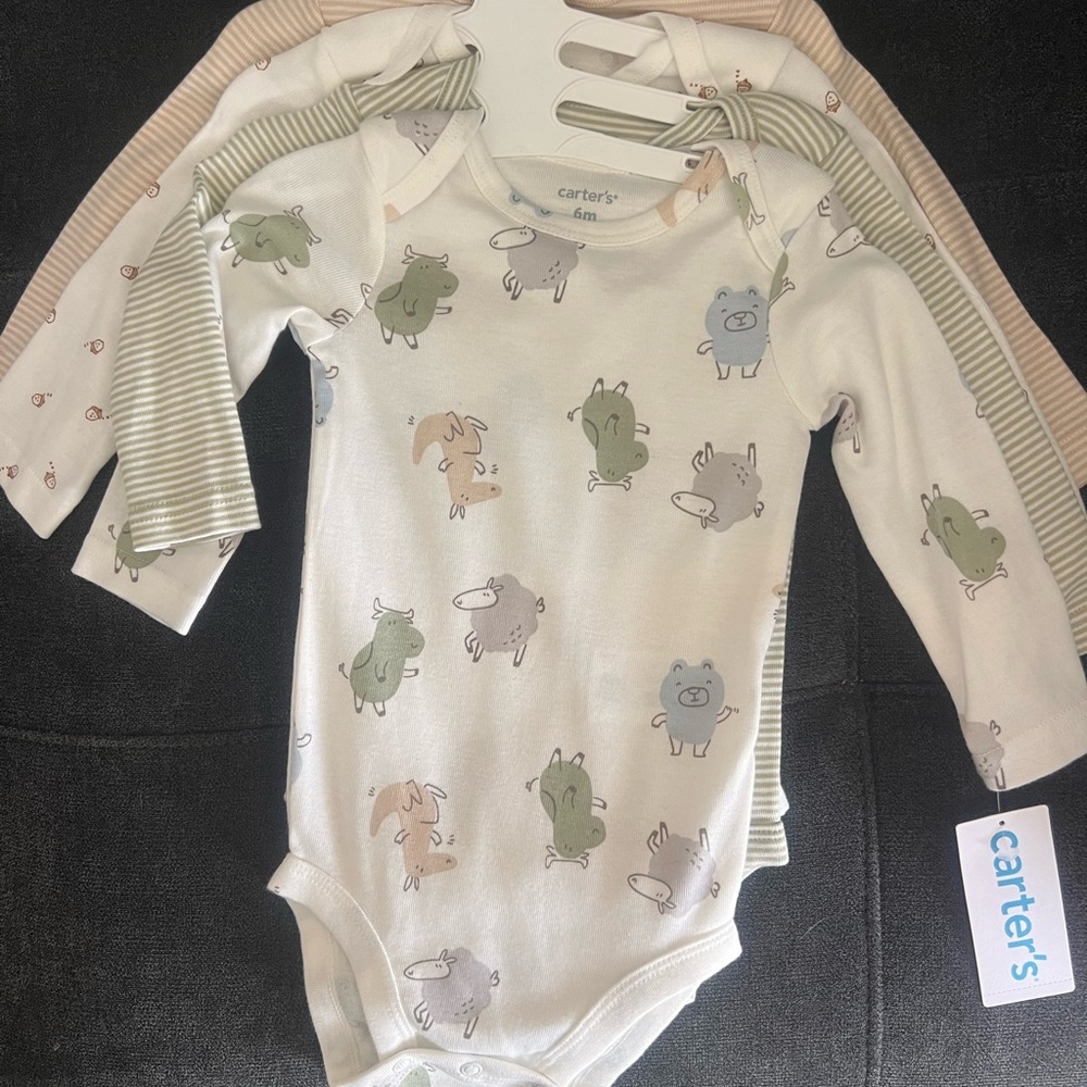 Carter's Kids One Piece - White with Animal Print